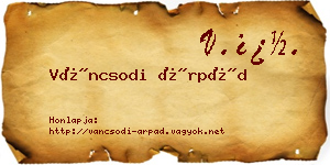 Váncsodi Árpád névjegykártya